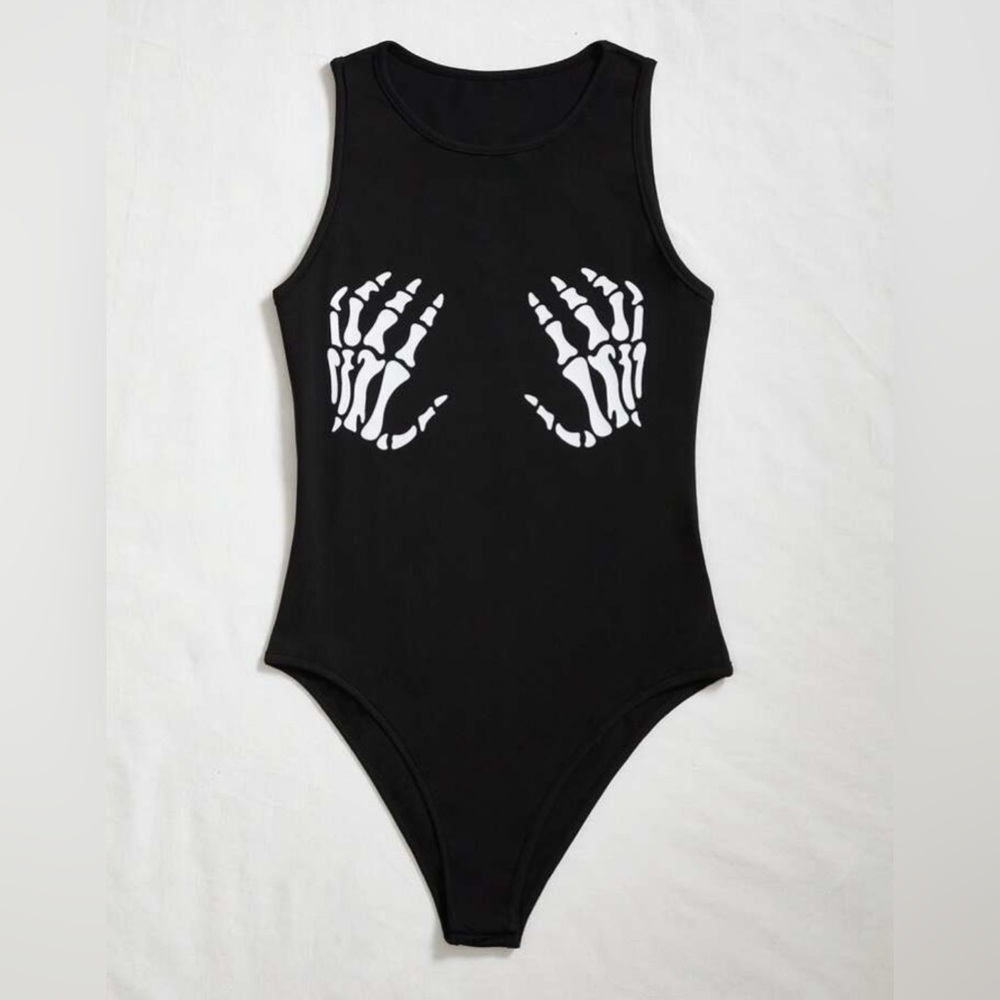 shein skeleton hand bodysuit